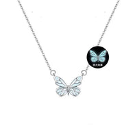 Glow-in-the-Dark Blue Butterfly Jewelry Set – Necklace & Earrings