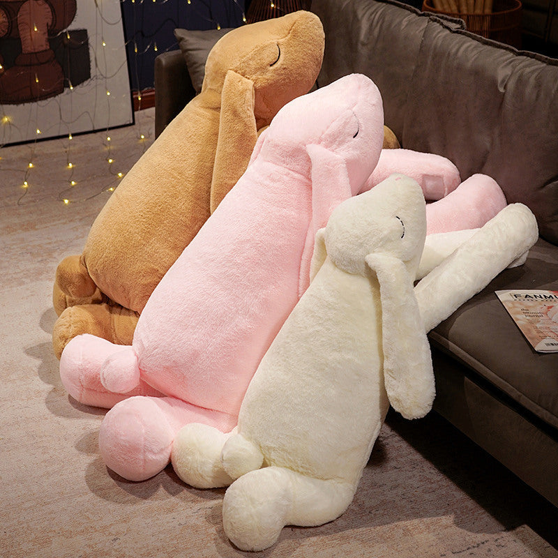 Ultra-Soft Bunny Leg Pillow – Oversized Rabbit Plush for Cozy Sleep & Cuddles (Pink, White, Brown, Gray)