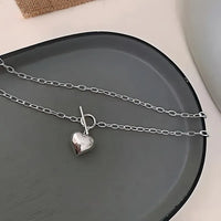 Romantic Heart Pendant Necklace – Adjustable Chain Love Jewelry Gift for Women