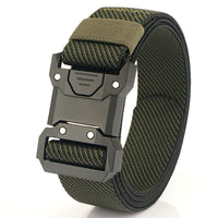 Tactical Quick Release Buckle Belt for Men - Military Style Braided Elastic Belt