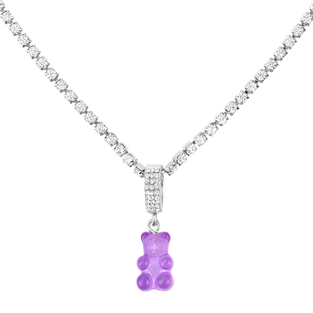 Fashion Cartoon Bear Diamond Necklace What Else You Got?