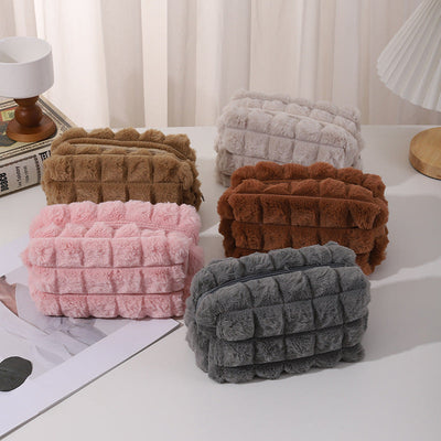 Plush Pencil Case – Soft Korean-Style Stationery Pouch for Students & Artists