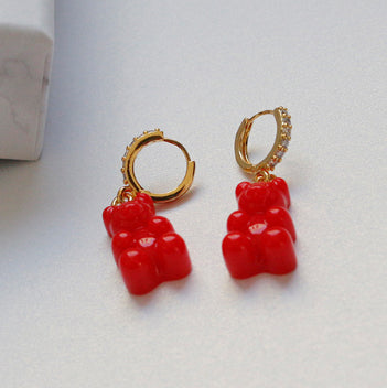 Gummy Bear Zircon Inlaid Earrings – Sweet & Cool Brass Animal‑Style Jewelry What Else You Got?