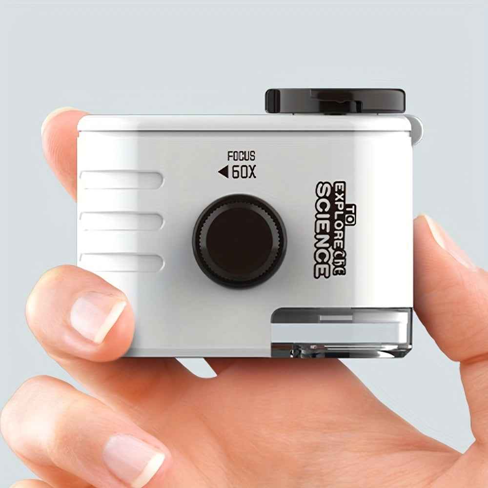 60× Mobile Phone Clip-On Microscope with LED Light — Portable Pocket Science Lens for Kids & Adults