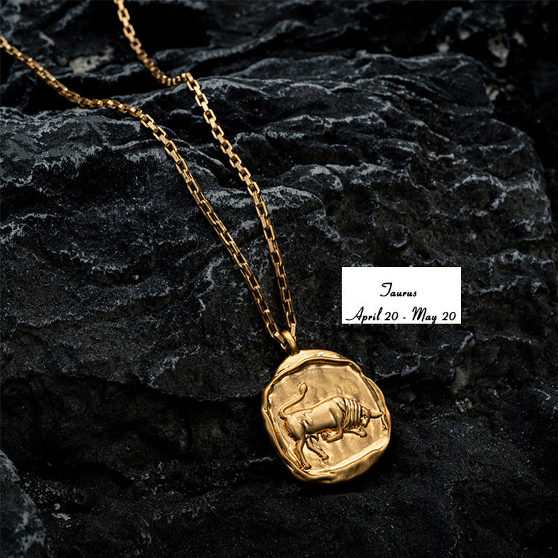 Vacuum Plating 18k Titanium Zodiac Oval Pendant Necklace What Else You Got?