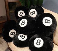 Poolside Faith 8-Ball Plush Pillow - Fun Billiards Decor for Home & Game Room