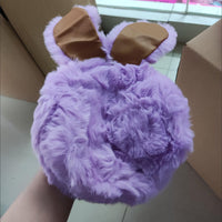 Plush Faux-Fur Rabbit Ear Crossbody Bag – Cozy Oval Chain Messenger Purse