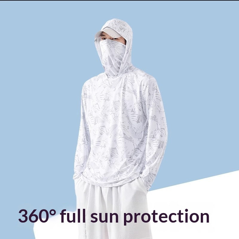 Mens Ice Silk Sun-Protective Jacket UV Protection Lightweight And Breathable