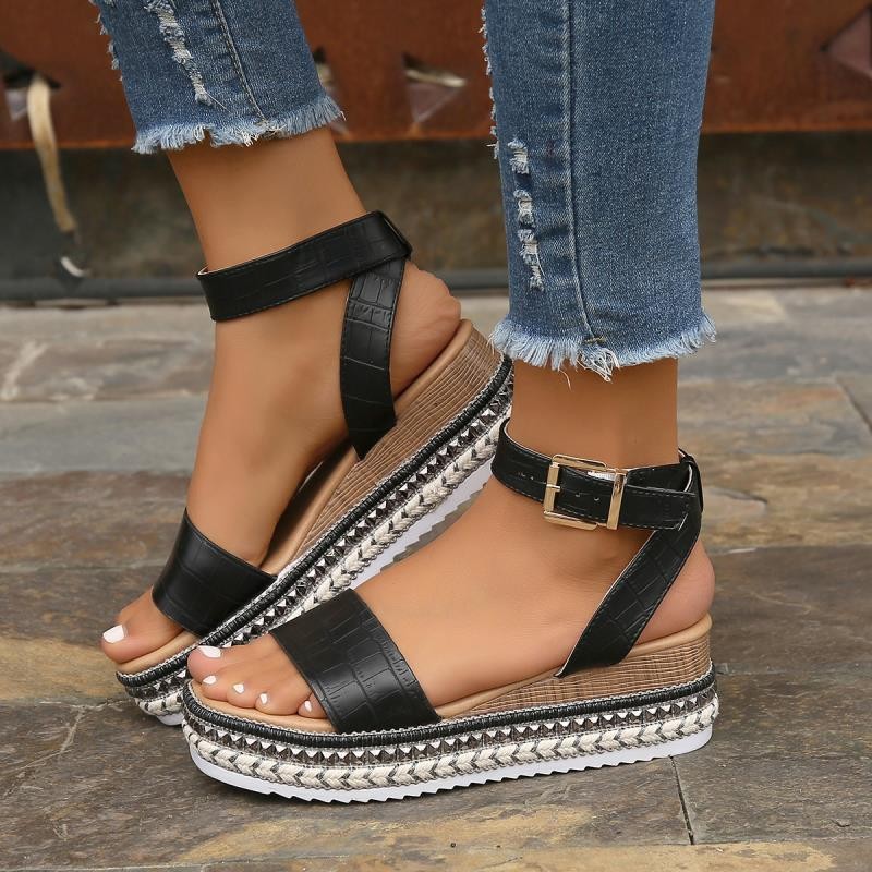 Summer Sandals Buckle Strap Hemp Wedges Platform Peep Toe Shoes Women What Else You Got?