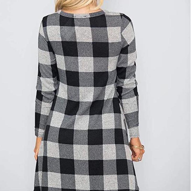 Mid-Waist Slim Plaid Three-Quarter Sleeve Dress What Else You Got?