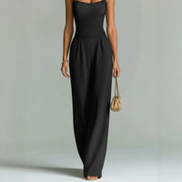 Women's Casual Ribbed Jumpsuit – One-Piece Chic Outfit with Elastic Waist (Apricot, White, Black & More)