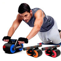 Divine Core Strengthener: Double Wheel Abdominal Exerciser for Men & Women - Automatic Rebound Waist Trainer & Home Gym Fitness Tool