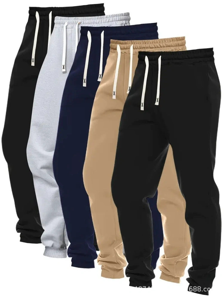 Men’s Solid‑Color Jogger Pants – Pack of Five Loose‑Fit Everyday Straight‑Leg Pants What Else You Got?