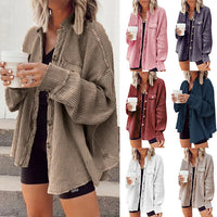Elegant Women’s Button Shirt Jacket – Versatile Lapel Top for Modern Style