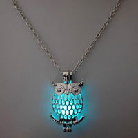 Glow-in-the-Dark Owl Necklace – Hollow Zinc Alloy Pendant with 45 cm Chain