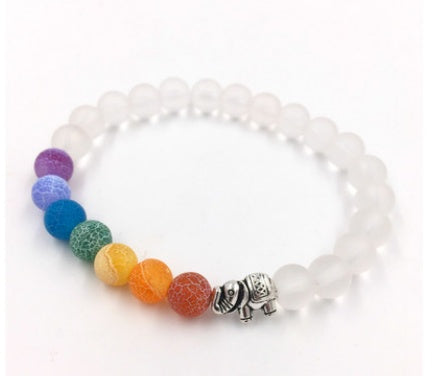 8mm Volcanic Stone Chakra Bracelet – Colorful Agate Energy Beads Healing Jewelry What Else You Got?