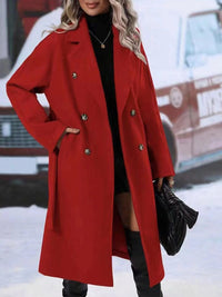Elegant Double-Breasted Trench Coat – Warm Winter Fashion Jacket with Belt (Women's)
