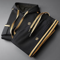 Men’s Casual Streetwear Hooded Jacket & Slim-Fit Pants Set – Spring & Fall Two-Piece Outfit
