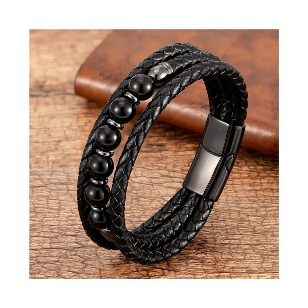 Men's Tigereye Bead Stainless Steel Magnetic Snap Bracelet What Else You Got?
