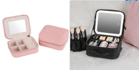 Divine Glow Smart LED Cosmetic Case - Full-Screen Mirror & Portable Makeup Organizer (12