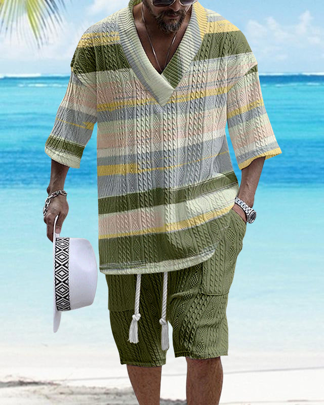 Loose Casual Short Sleeve Two‑Piece Suit – Summer Top & Shorts Set (Polyester, S–4XL) What Else You Got?