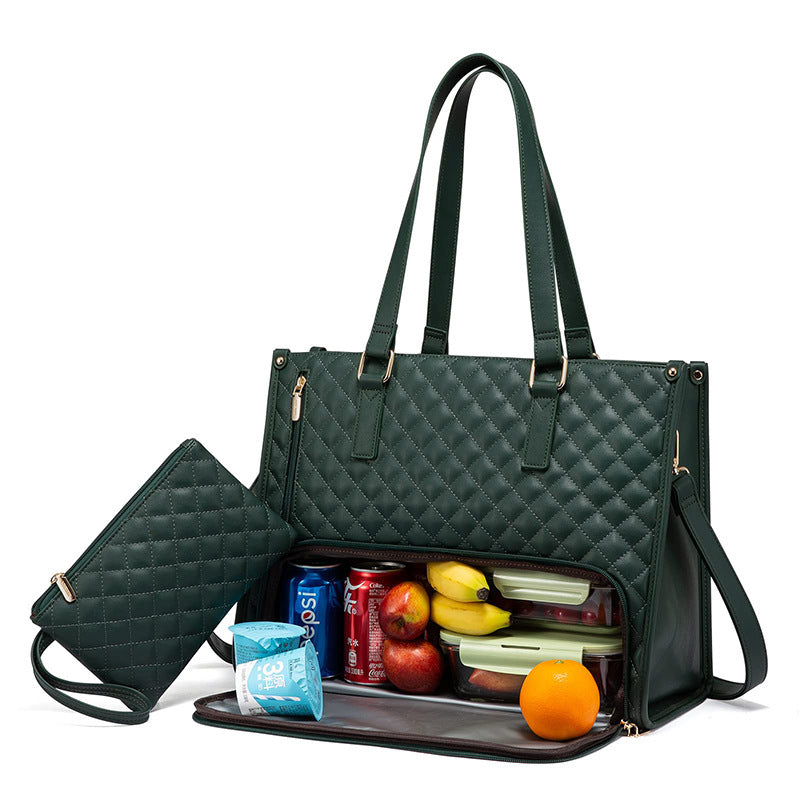 Convenient Commute New Lunch Bag Women's Insulated Lunch Box Women's Leak-proof Large Purse Diagonal Computer Storage What Else You Got?