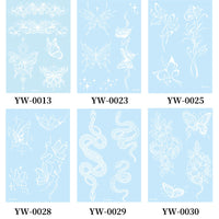 Glow-in-the-Dark Henna Tattoo Stickers - Luminous Lace Designs for Festive Celebrations & Parties