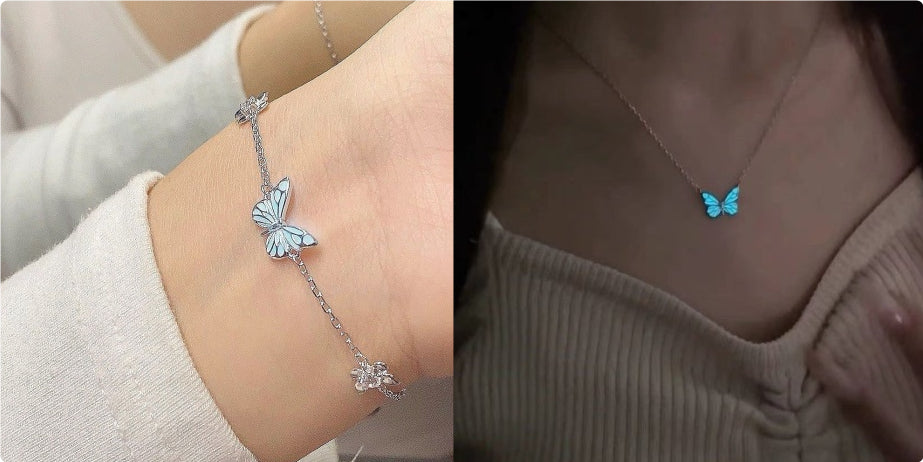 Blue Luminous Butterfly Jewelry Set What Else You Got?
