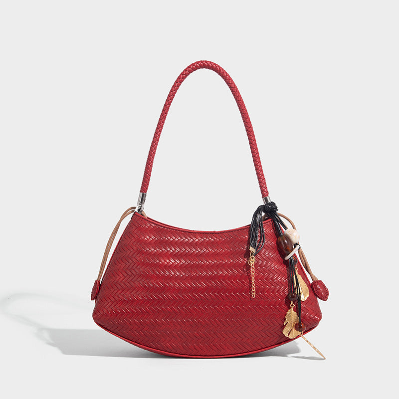 Woven PU Underarm Bag – Trendy Knitted Pillow‑Shape Shoulder Handbag What Else You Got?
