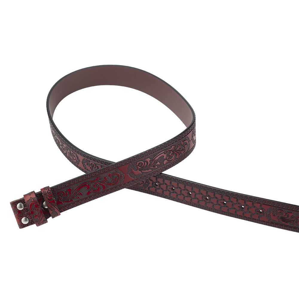 Embossed Belt Without Buckle Smooth Leather Belt What Else You Got?
