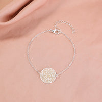 Glow-in-the-Dark Heart Bracelet - Silver Round with Textured Design