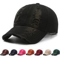 Vintage Washed Cotton Baseball Cap – Adjustable Distressed Cowboy Style