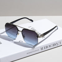 Metal Semi-Rimless Sunglasses – UV Protection Fashion Shades