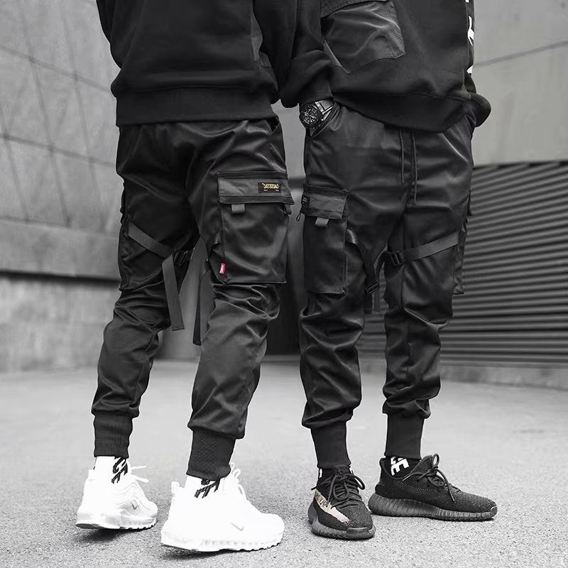Ribbons Harem Joggers Men Cargo Pants Streetwear Hip Hop Casual Pockets Cotton Track Pants What Else You Got?