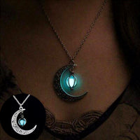 Glowing Moon Charm Necklace – Natural Healing Stone Pendant for Women with Luminous Light