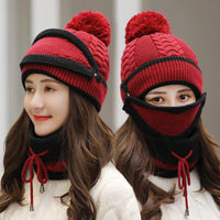 Cozy 3-Piece Winter Hat Set for Women - Knitted Beanie, Scarf & Neck Warmer - Warm & Stylish - Perfect for Cold Weather - Available in Multiple Colors