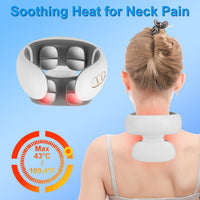 Cordless EMS Neck Massager with Heat - 6 Modes 15 Intensity Levels, Remote Control