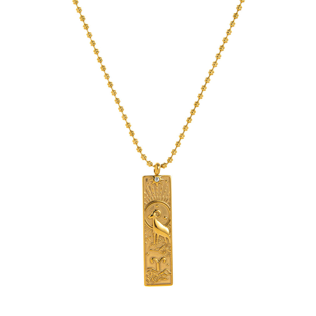 Diamond-Encrusted Zodiac Square Pendant Necklace What Else You Got?