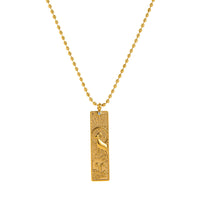 Zodiac Bar Tag Pendant Necklace – Engraved Celestial Jewelry in Titanium Steel
