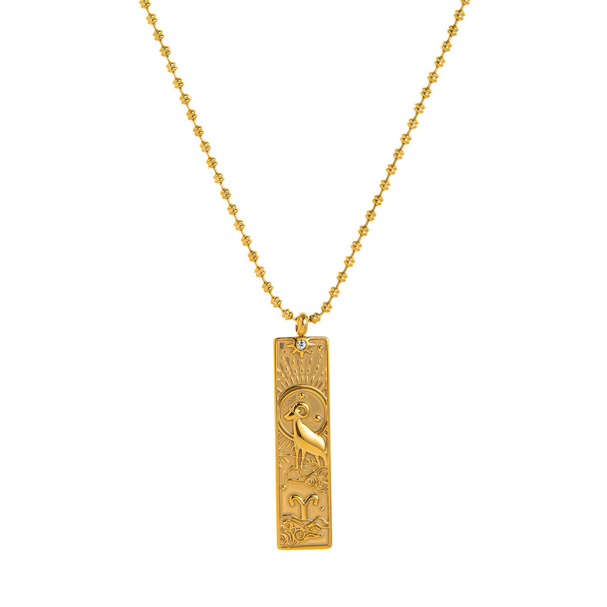 Diamond-Encrusted Zodiac Square Pendant Necklace What Else You Got?