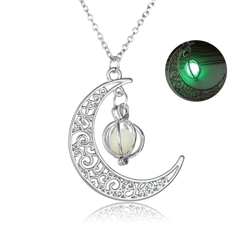 Fashion Moon Natural Glowing Stone Healing Necklace Women Gift Charm Luminous Pendant Necklace Jewelry What Else You Got?
