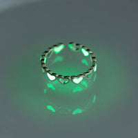 Glow-in-the-Dark Heart Ring – Adjustable Romantic Jewelry