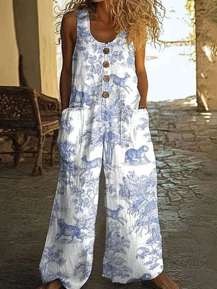Womens Sleeveless Loose Pocketed Jumpsuit What Else You Got?