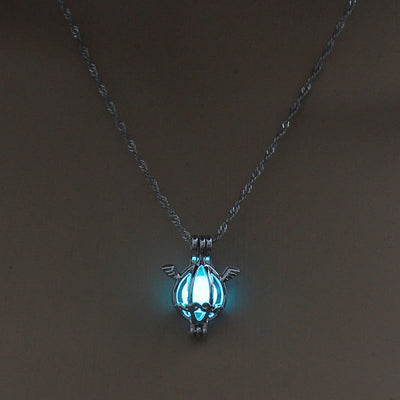Glow-in-the-Dark Angel Necklace – Multicolor Luminous Pendant