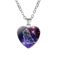 Divine Zodiac Heart Pendant Necklace - 12 Constellations & Bible Verse Gift