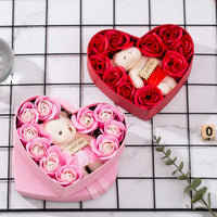 Heart-Shaped Rose Soap Flowers Gift Box – Perfect Valentine’s Day, Christmas, Mother’s Day & Birthday Gift