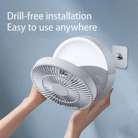 Rechargeable Ceiling Fan with Remote & Night Light – Portable USB Folding Fan