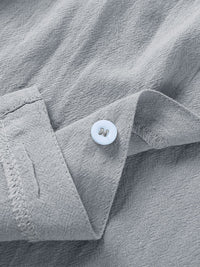 Men's Linen-Cotton Casual Short Sleeve Button Down Shirt - Summer Beach Wear - Lightweight & Breathable
