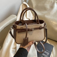Elegant French-Style Crossbody Tote – Lightweight PVC Bag with Suede Lining & Multi-Pocket Interior