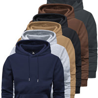 Men’s 6-Piece Solid Hoodie Set – Trendy Long-Sleeve Pullover (XS-3XL) – Comfortable & Versatile Christian Wardrobe Essentials